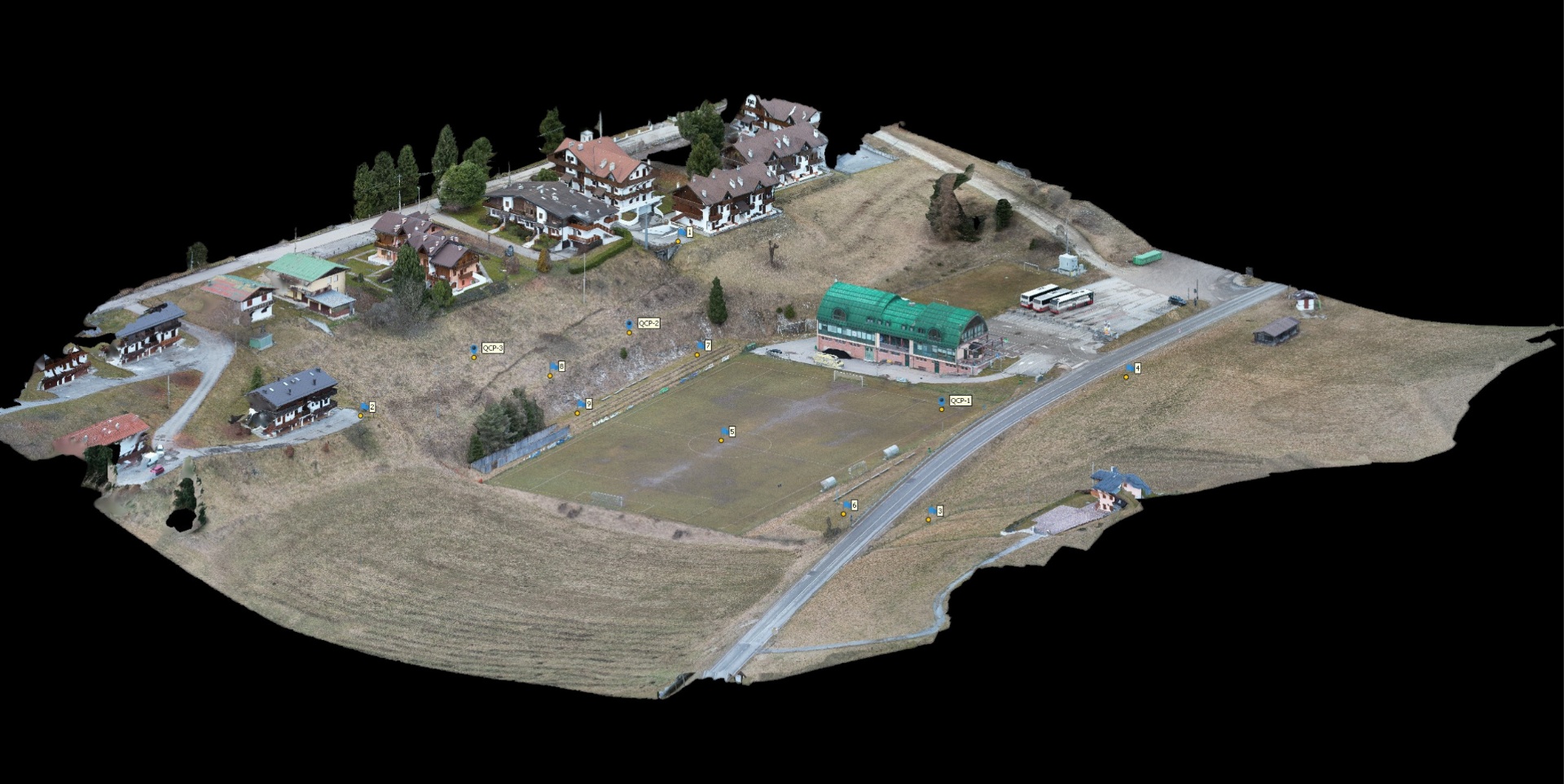 Modello 3D fotorealistico con punti di controllo (QCP) - vista 1
