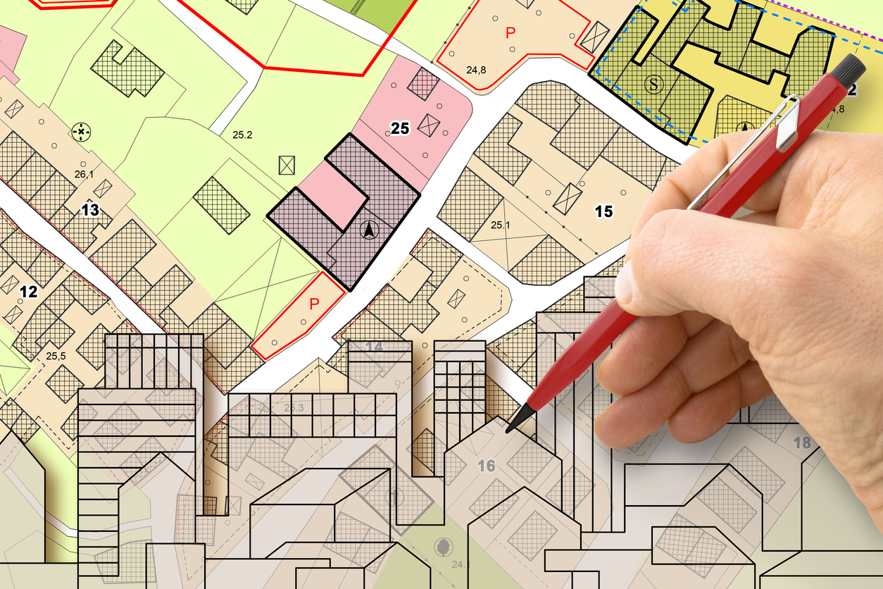 Mappa catastale con particelle e confini