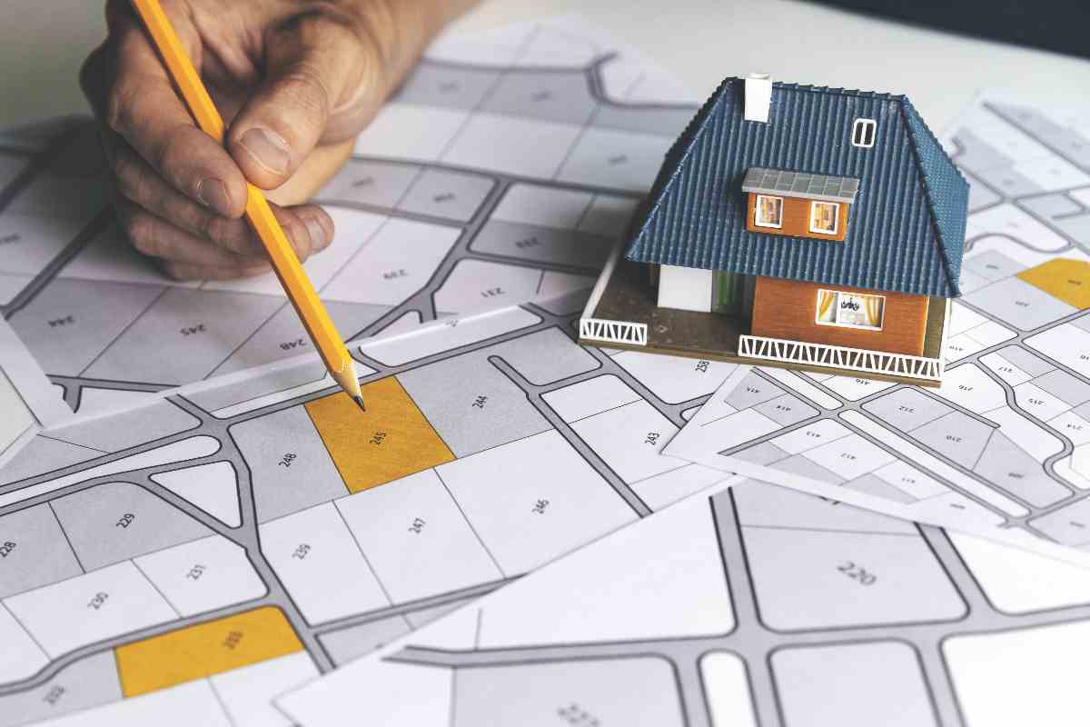 Mappa catastale con particelle evidenziate