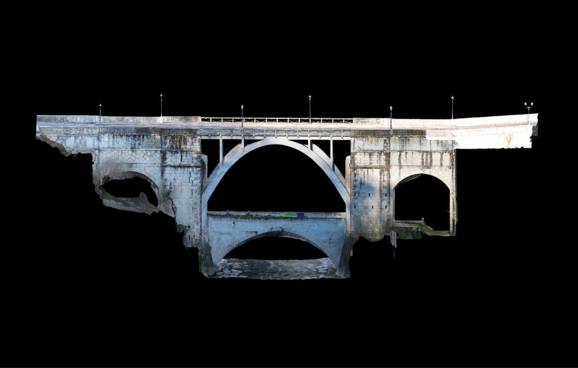 Prospetto ortografico del ponte da modello 3D